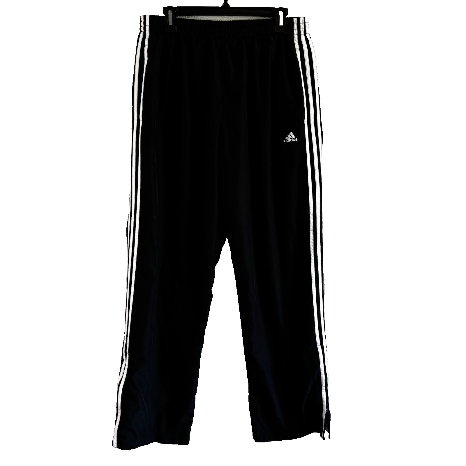 Adidas Track Pants Mens Large Ats Protect Black White 3-Stripes Logo Zip Hem